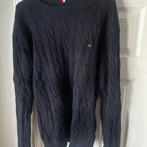 Men's Black Cable Knit Sweater